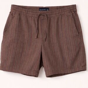 Men’s XL Abercrombie & Fitch Striped Cotton Drawstring Shorts Elastic Waist